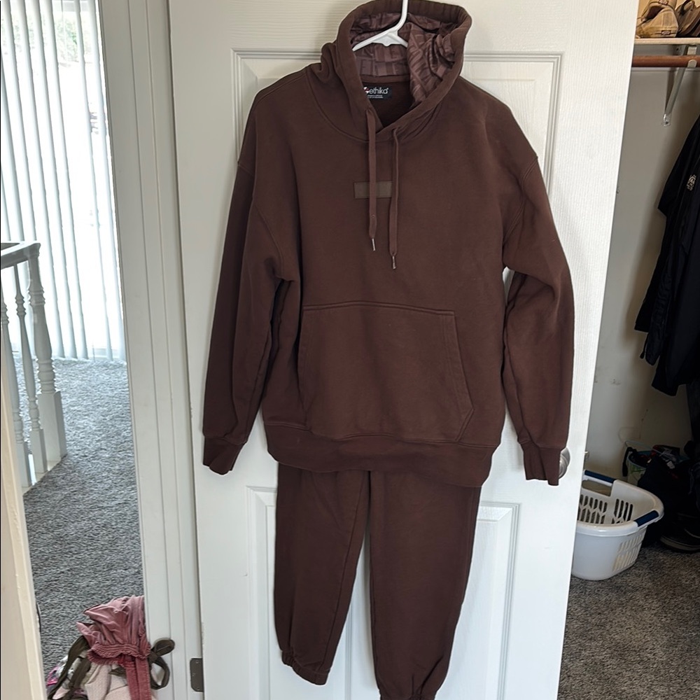 Ethika Brown Sweatsuit Relaxed Fit (Top-M, Pant-M)